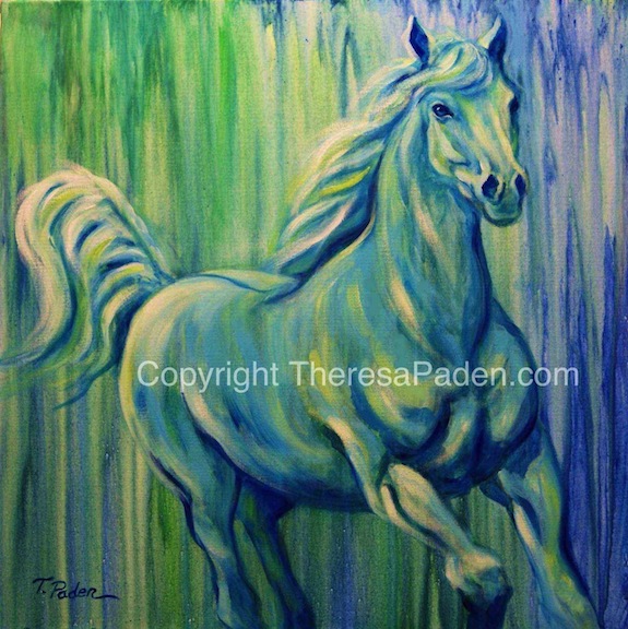 Paintings By Theresa Paden Early Morning Seaside Canter Colorful