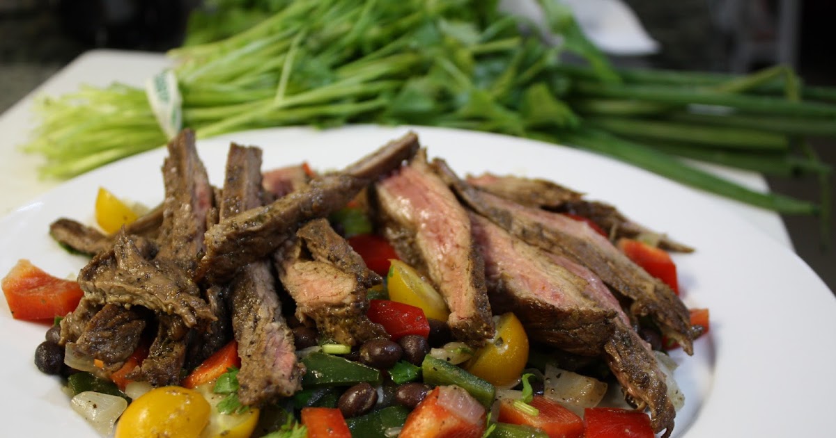 Playing Chef AnchoMarinated Skirt Steak With Warm Black Bean Salad