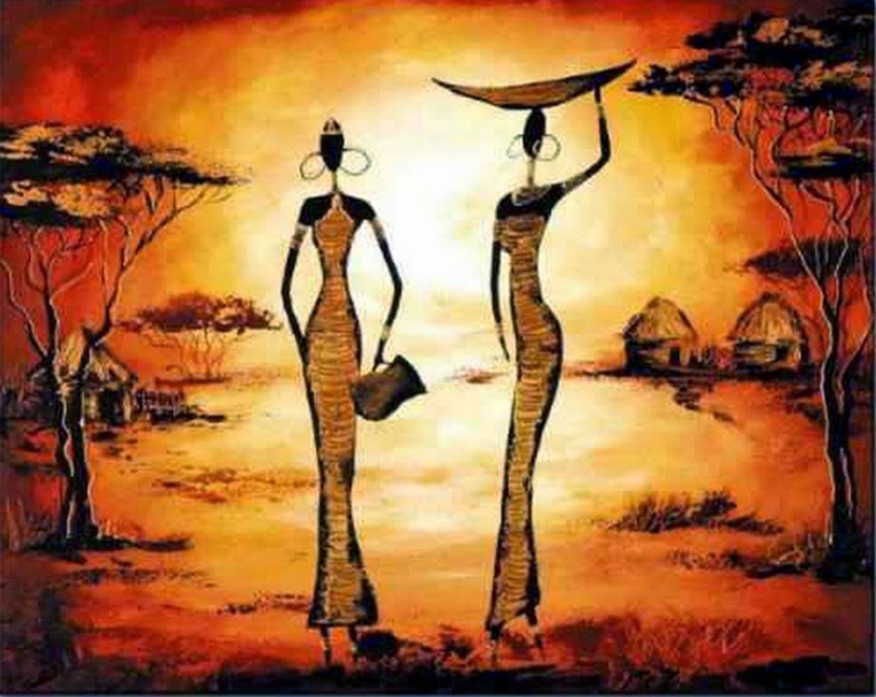 cuadros-de-paisajes-modernos-africanos pinturas-de-paisajes-africanos-modernas-decorativas