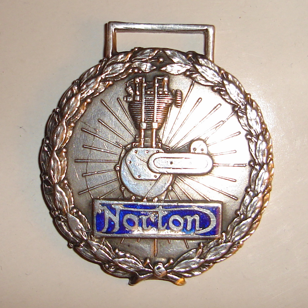 Vintage Norton Motorcycles Silver Norton Engine commemorative badge?