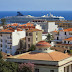 Norwegian Spirit cruise ship mixed with the city buildings