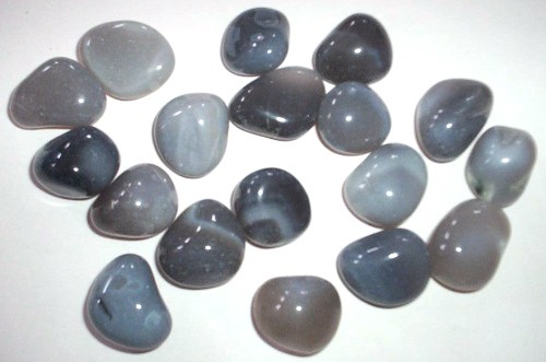 onex gray agate tumbled  pebbles .
