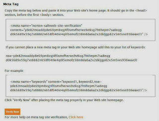 Meta tag verification code