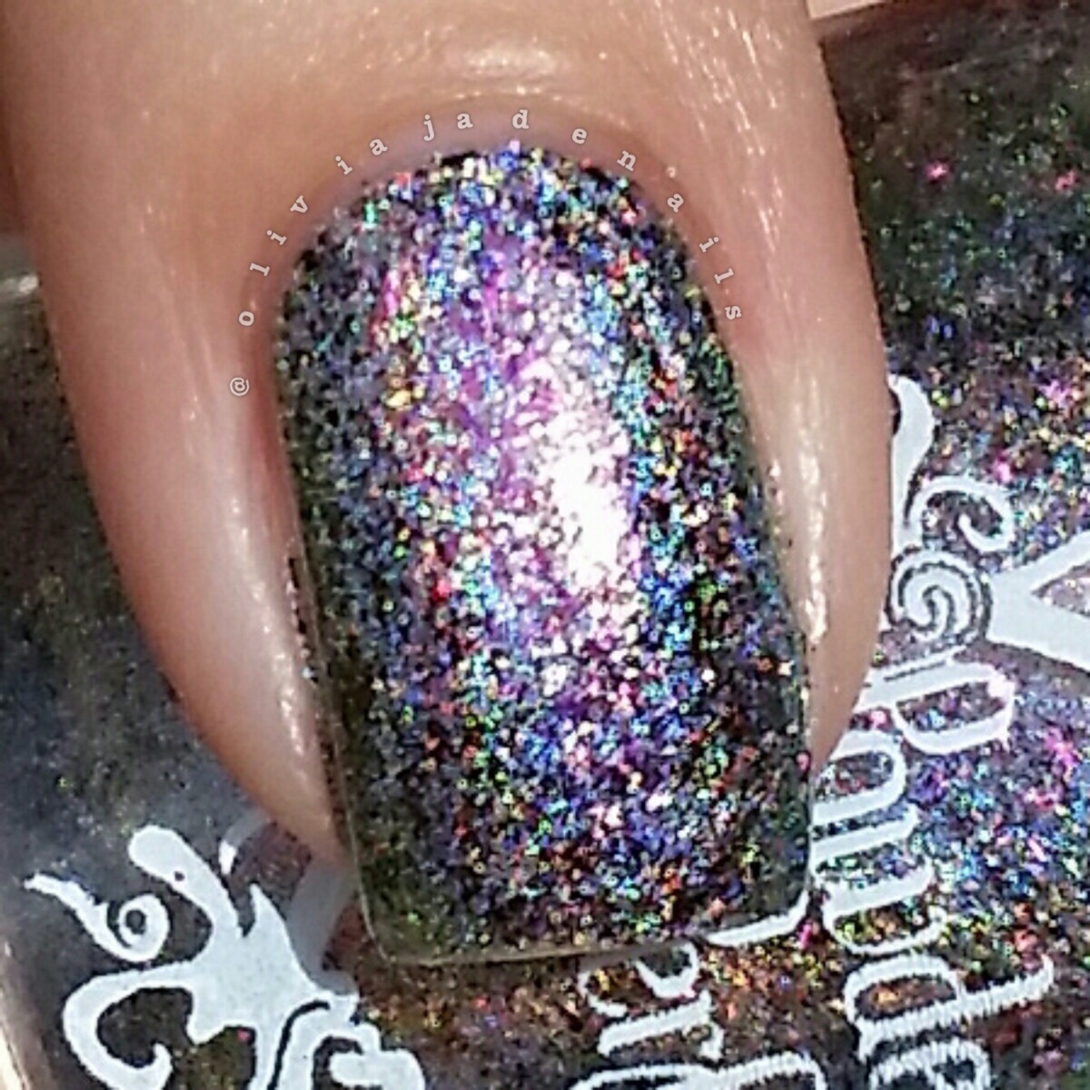 Powder Perfect Unobtainium swatched by Olivia Jade Nails