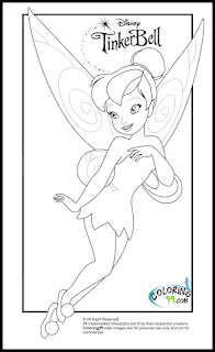tinkerbell flying coloring pages to print