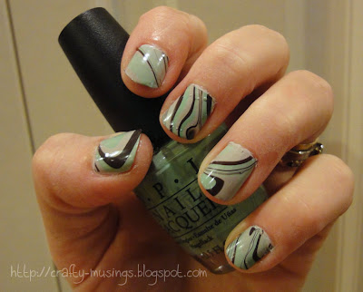my first water marble manicure