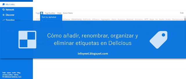 Cómo añadir, renombrar, organizar y eliminar etiquetas en Delicious