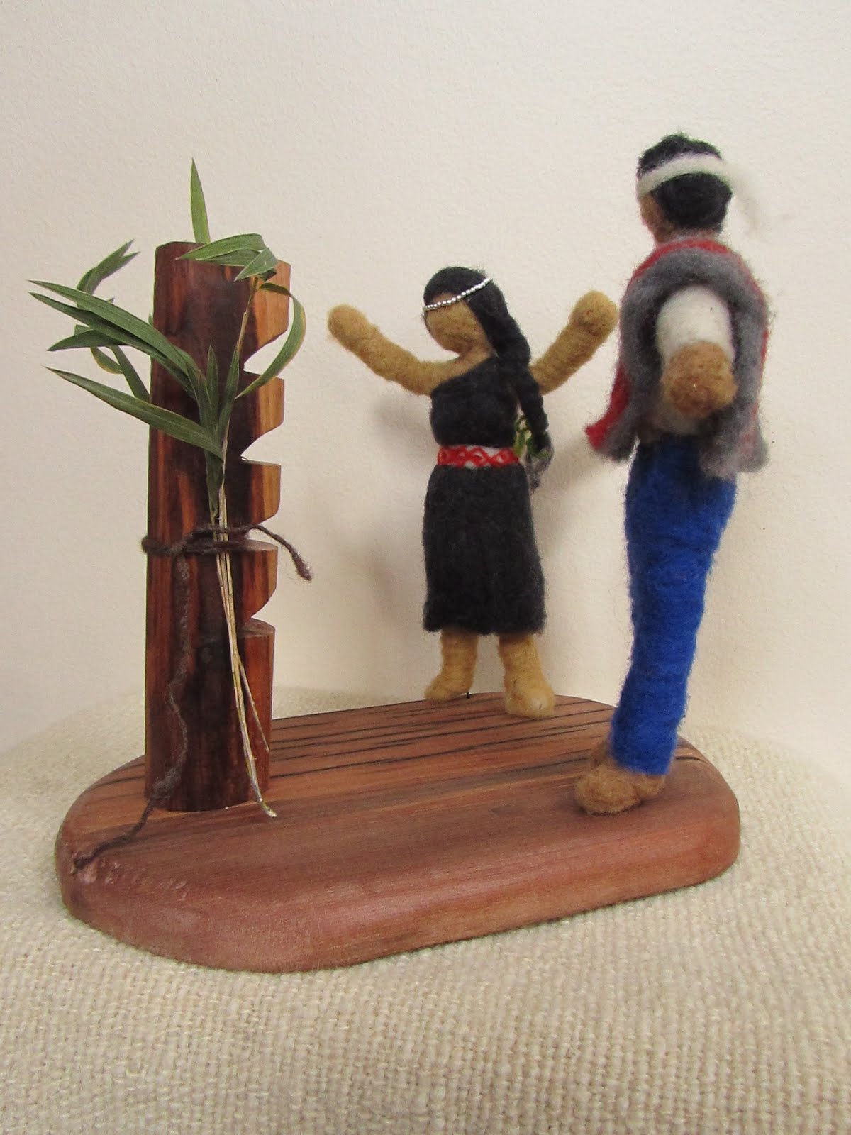 muñeca de vellon mapuche