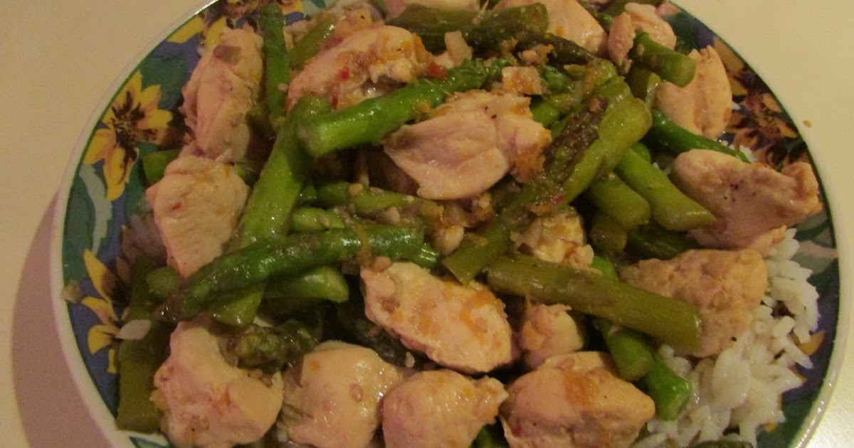 Foodie Mom Orange Chicken and Asparagus