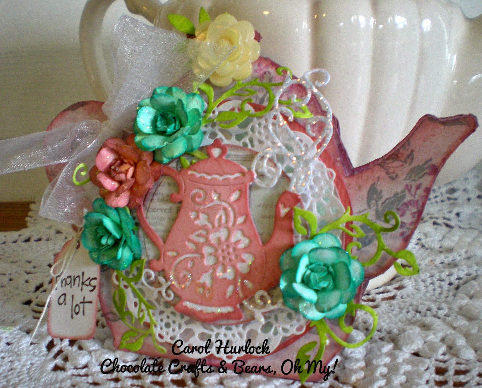 Chocolate Crafts and Bears, Oh My CottageCutz Victorian Teapot