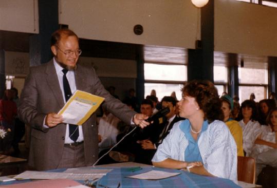 Diploma-uitreiking in 1985