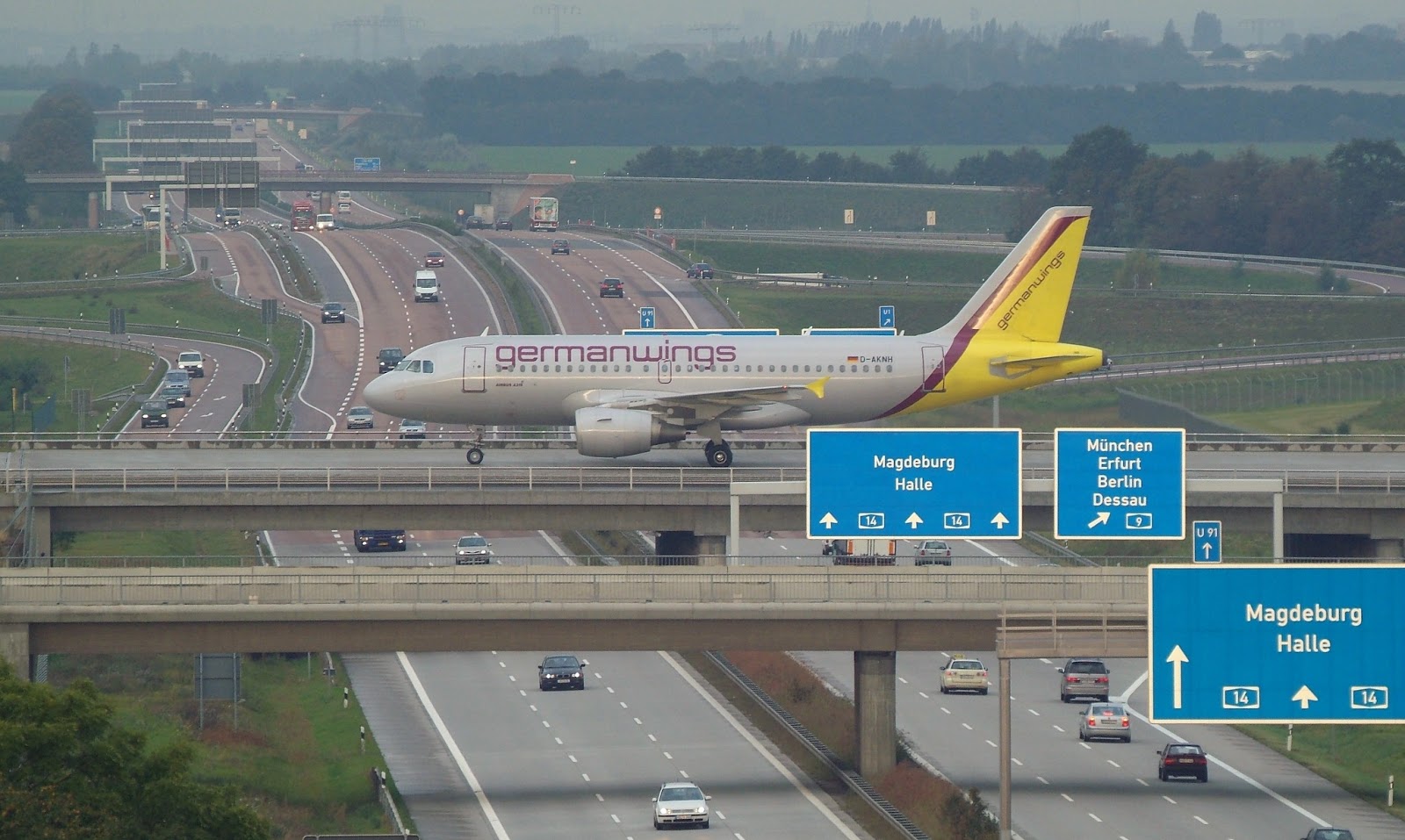 Runway Over The Highway at Leipzig/Halle Airport (Schkeuditz Airport) ~ Great Panorama Picture