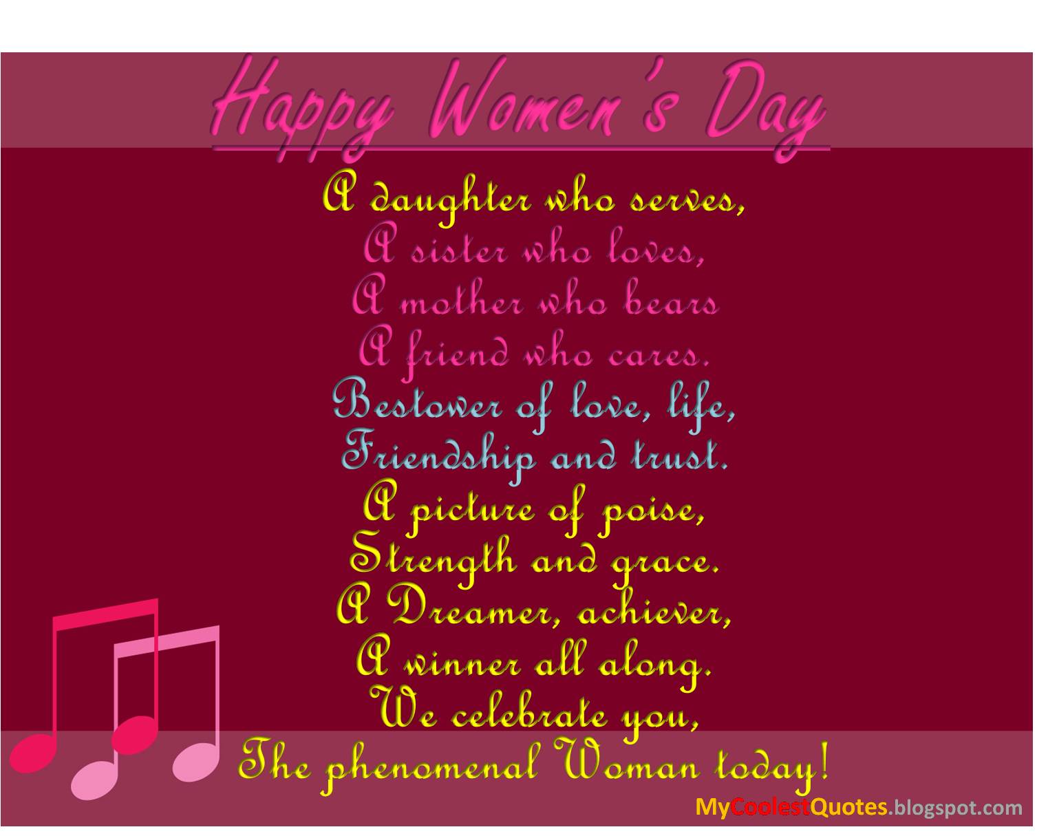My Coolest Quotes Happy Women�s Day The Phenomenal