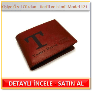 Erkeğe evlilik yıldönümü hediyesi Kişiye Özel İsim Yazılı Erkek Deri Cüzdan