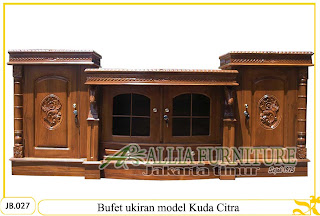 Buffet ukiran kayu jati model kuda citra Buffet ukiran kayu jati model kuda citra
