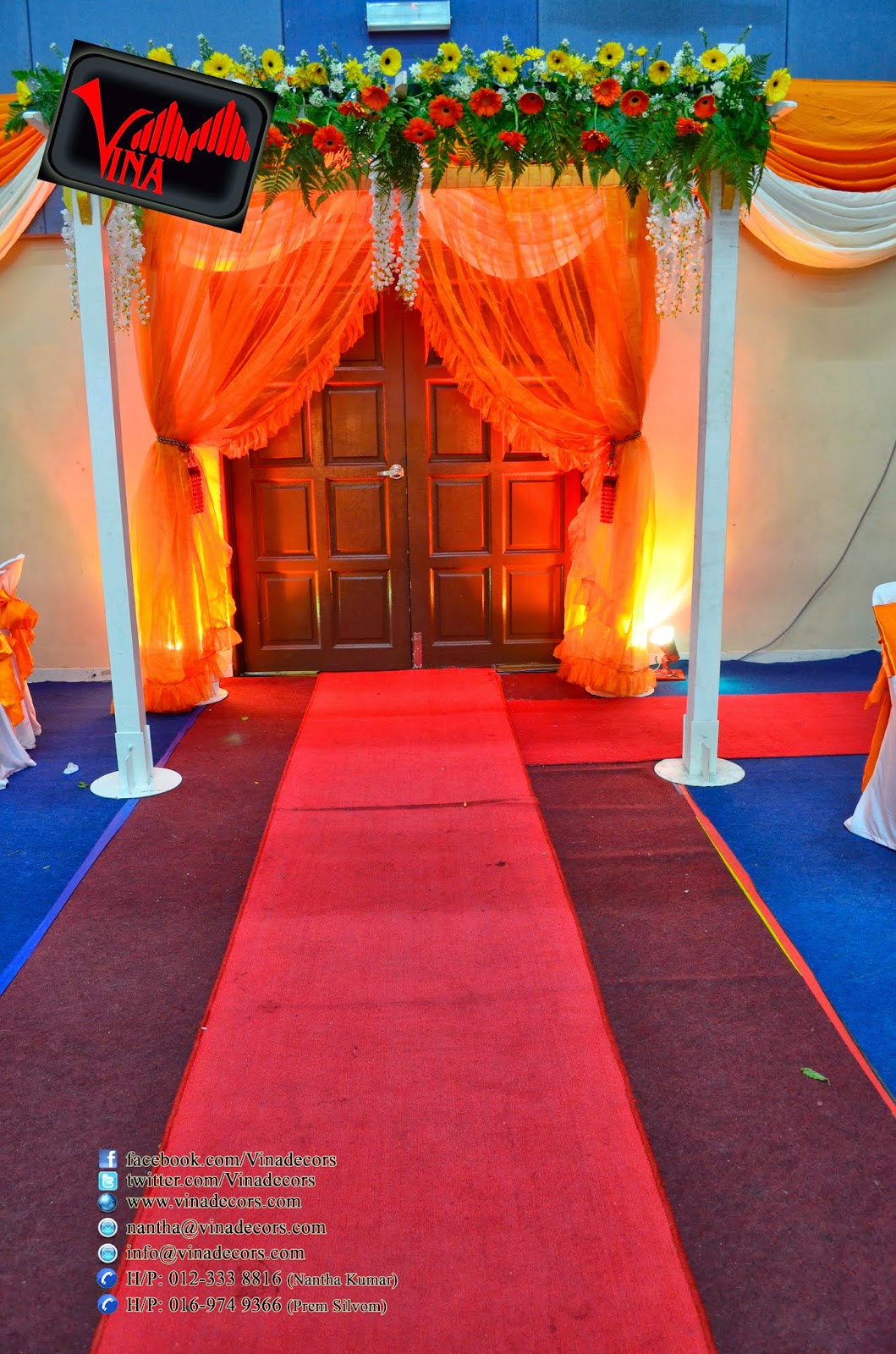 Wedding Dinner Decoration at Dewan Serbaguna Taman Maluri, Jln Wira 1, Kg Pandan, 55100 Kuala Lumpur on 22/03/2014 (Entrance Kolam Setting, Entrance Arch, Crystal Pillars, Main table Setting, Backdrop Setting on the stage and Photography Backdrop) by Vina Canopy & Decor Wedding Dinner Decoration at Dewan Serbaguna Taman Maluri, Jln Wira 1, Kg Pandan, 55100 Kuala Lumpur on 22/03/2014 (Entrance Kolam Setting, Entrance Arch, Crystal Pillars, Main table Setting, Backdrop Setting on the stage and Photography Backdrop) by Vina Canopy & Decor