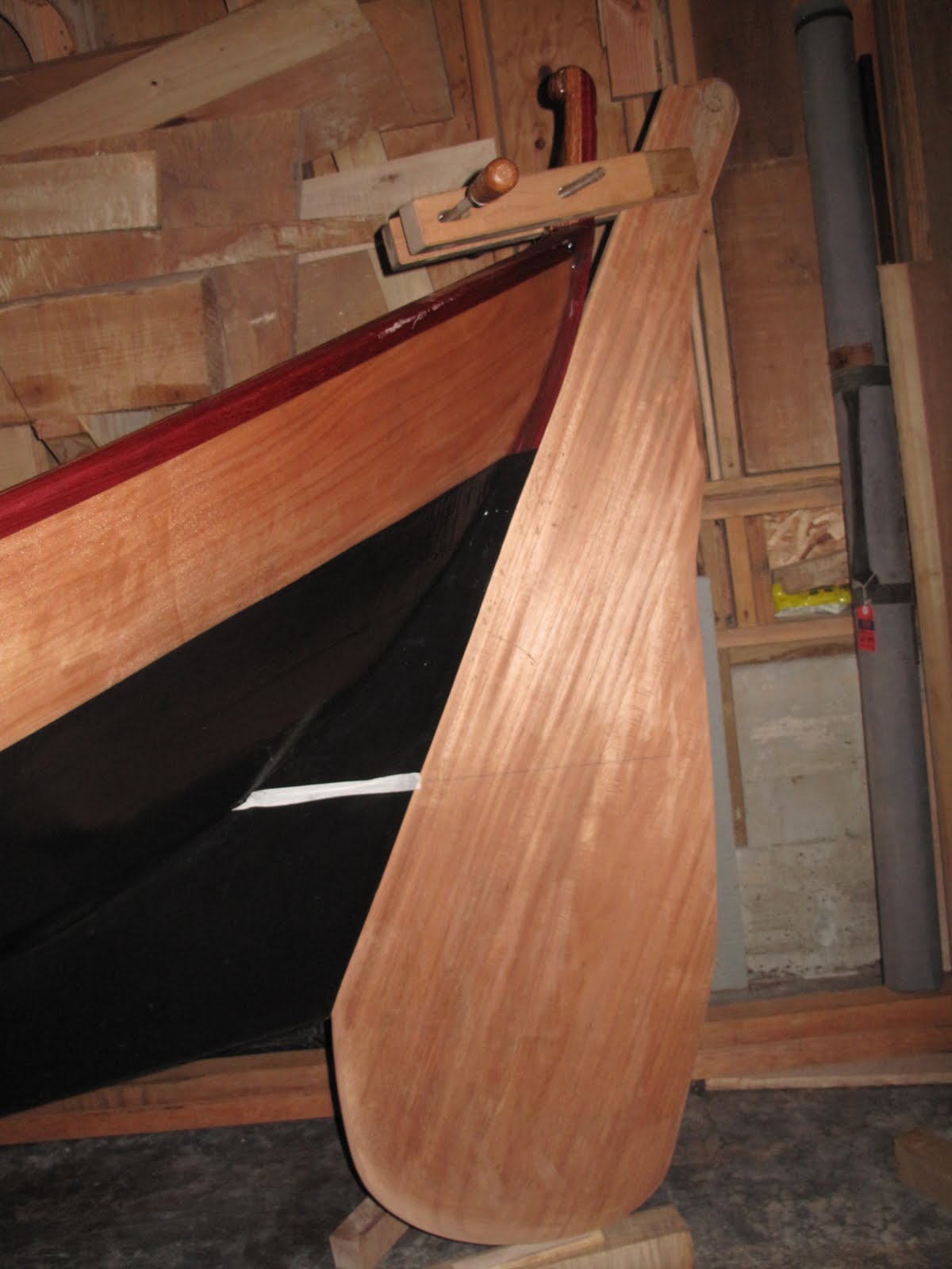 Ravn a 19foot faering Rudder and tiller