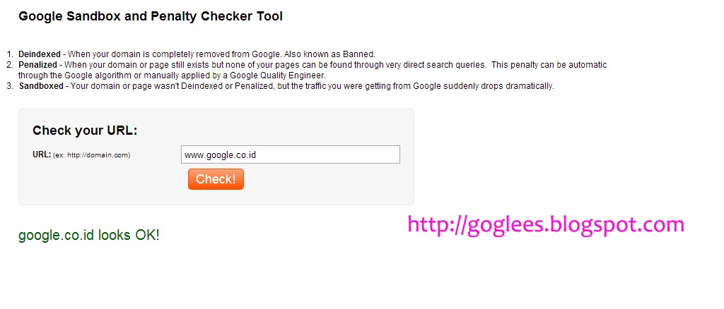 Google Sandbox and Penalty Checker Tool Google Sandbox and Penalty Checker Tool