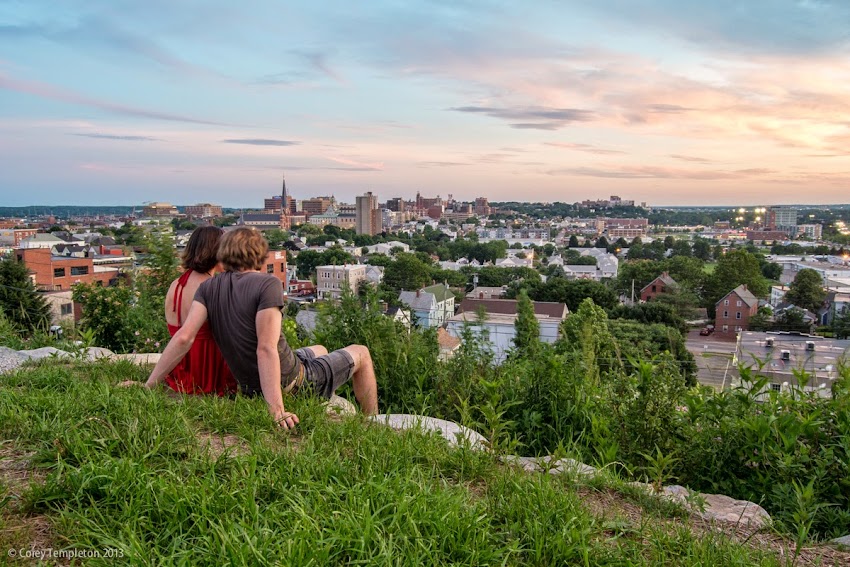 Portland, Maine Summer Skyline view from Standpipe Park at Sunset photo by Corey Templeton