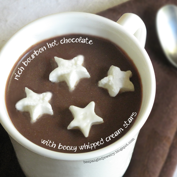 Bespangled Jewelry Rich Bourbon Hot Chocolate with Boozy Whipped Cream