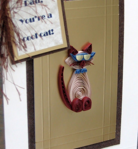 All Things Paper Quilled Cat Father's Day Card