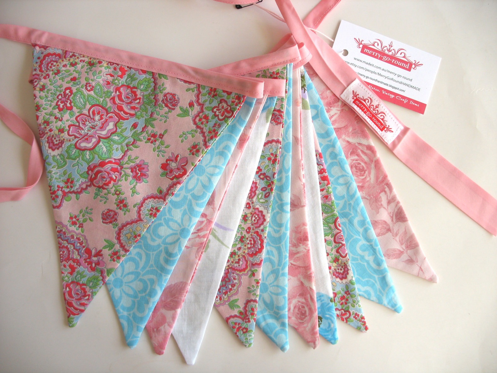 MerryGoRound Handmade Fabric Flag Bunting now available to purchase