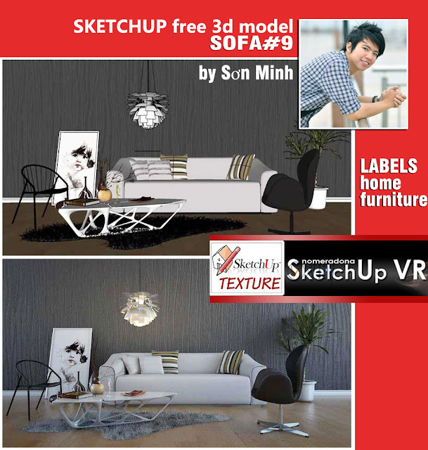 free sketchup model vray setting  sofa#9