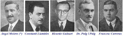 Angel Molero, Constanti Llambies, Ricardo Guinart, Dr Puig i Puig y Francesc Carreras