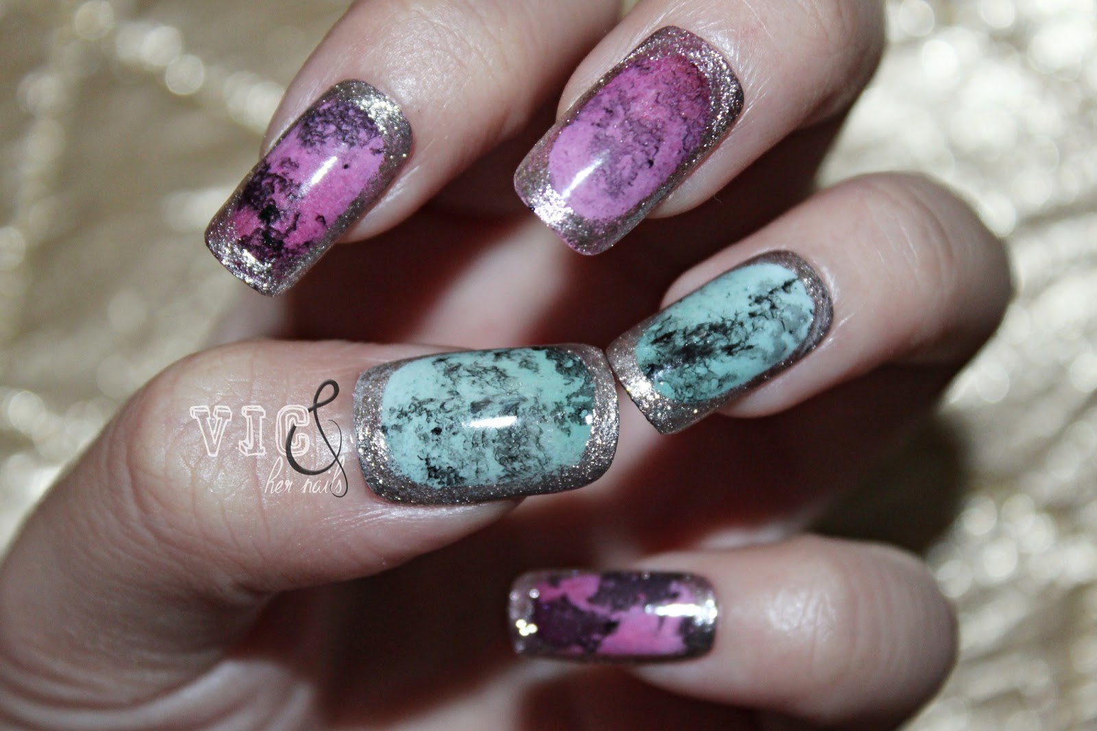 Vic and Her Nails Marble Stone Jewellery Nail Tutorial