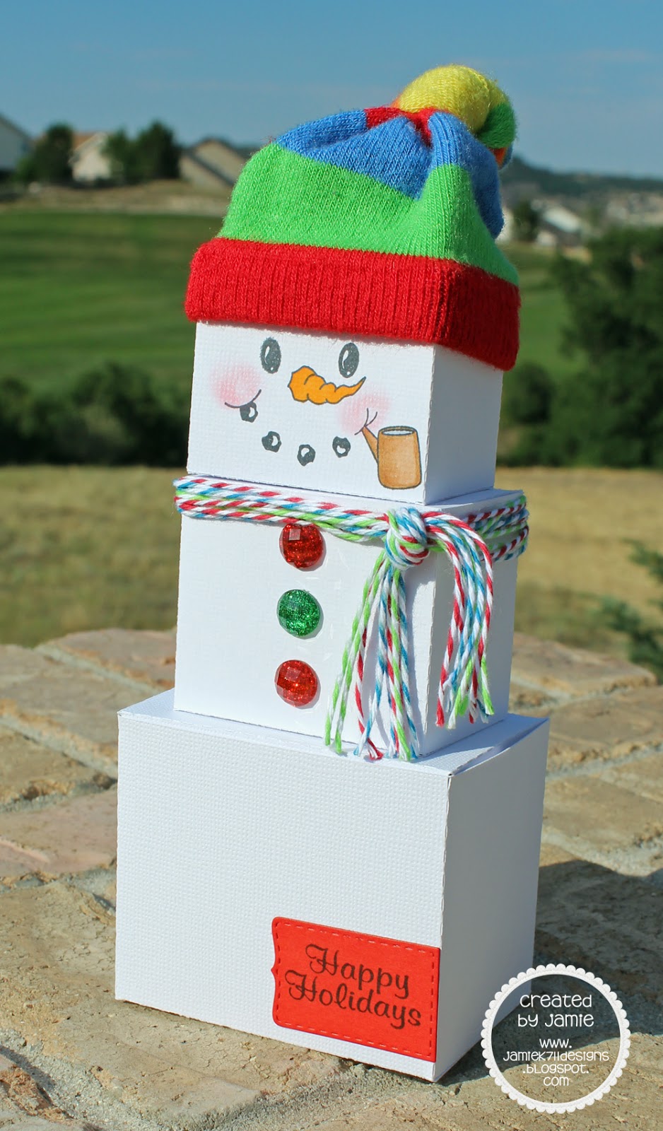 Jamiek711 Designs Snowman Treat Box