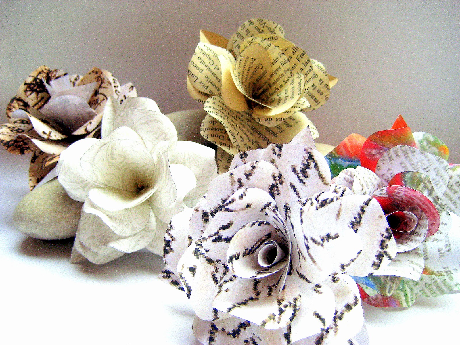 Flores de papel reciclado Imagui