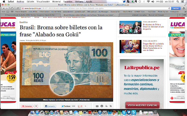 www.latinfail.com Alabado sea Goku - Billetes de 100 reales - Goku seja louvado 100 reais