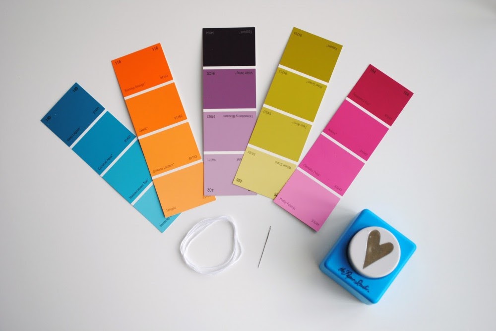 Original Beans DIY Paint Chip Hearts Garland