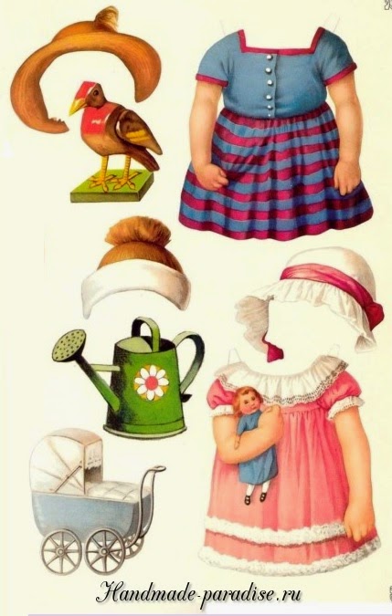 Бумажные винтажные куклы с одеждой