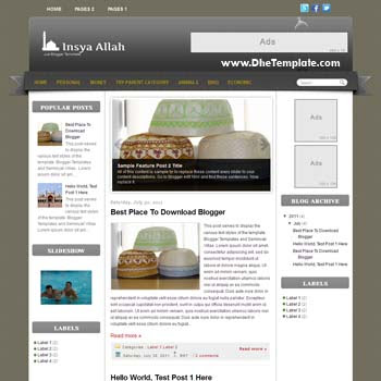 Insya Allah Blogger Template. template blogspot free