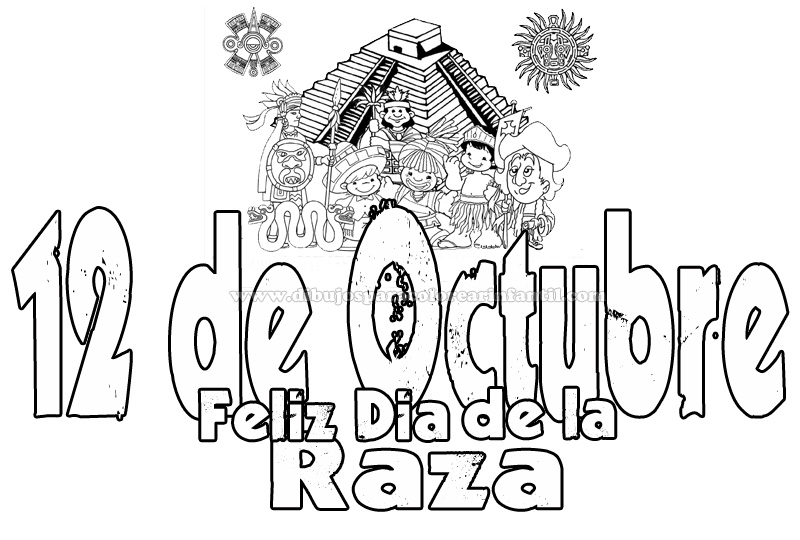 Lamina+El+DIA+De+La+Raza Indigenas del 12 Octubre dia de la raza para colorear ~ Dibujos para ...