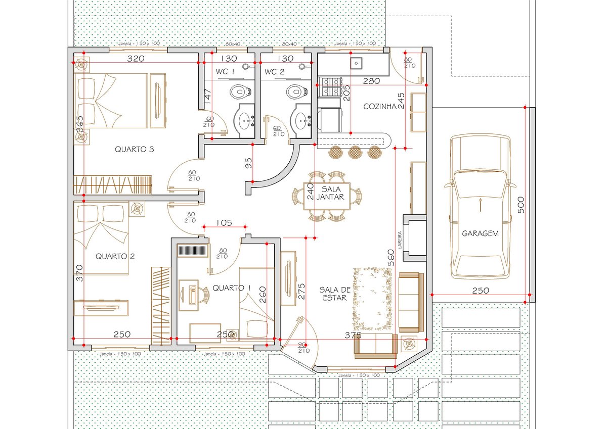 Plantas De Casas Terreas Com 3 Quartos E Closet Planta Humanizada Plantas De Casas Terreas Com 3 Quartos E Closet Planta Humanizada