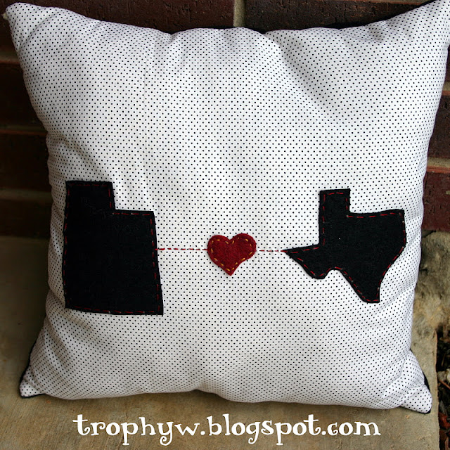 Tales of a Trophy Wife: Long Distance Love Pillows-Variations on a theme