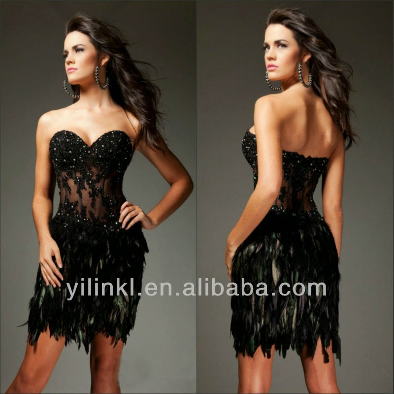 Sweetheart Neckline Black Peacock Feather Short Prom Dress Sweetheart Neckline Black Peacock Feather Short Prom Dress and price
