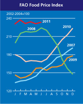 FAO Food Price Index to June 2011. FAO Food Price Index to June 2011.
