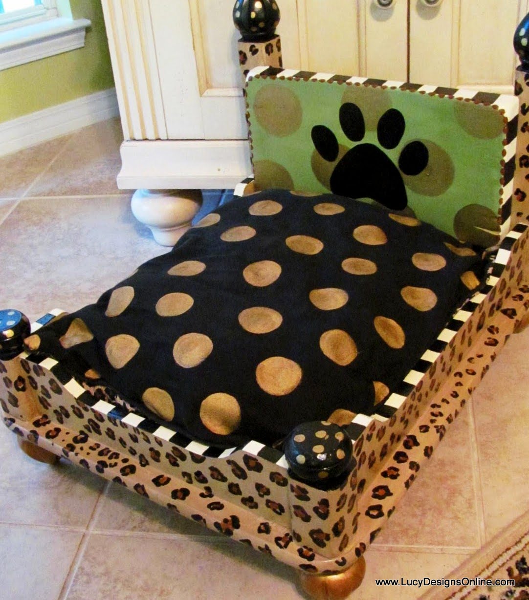 Dog Bed From An End Table Leopard Print Lucy Designs