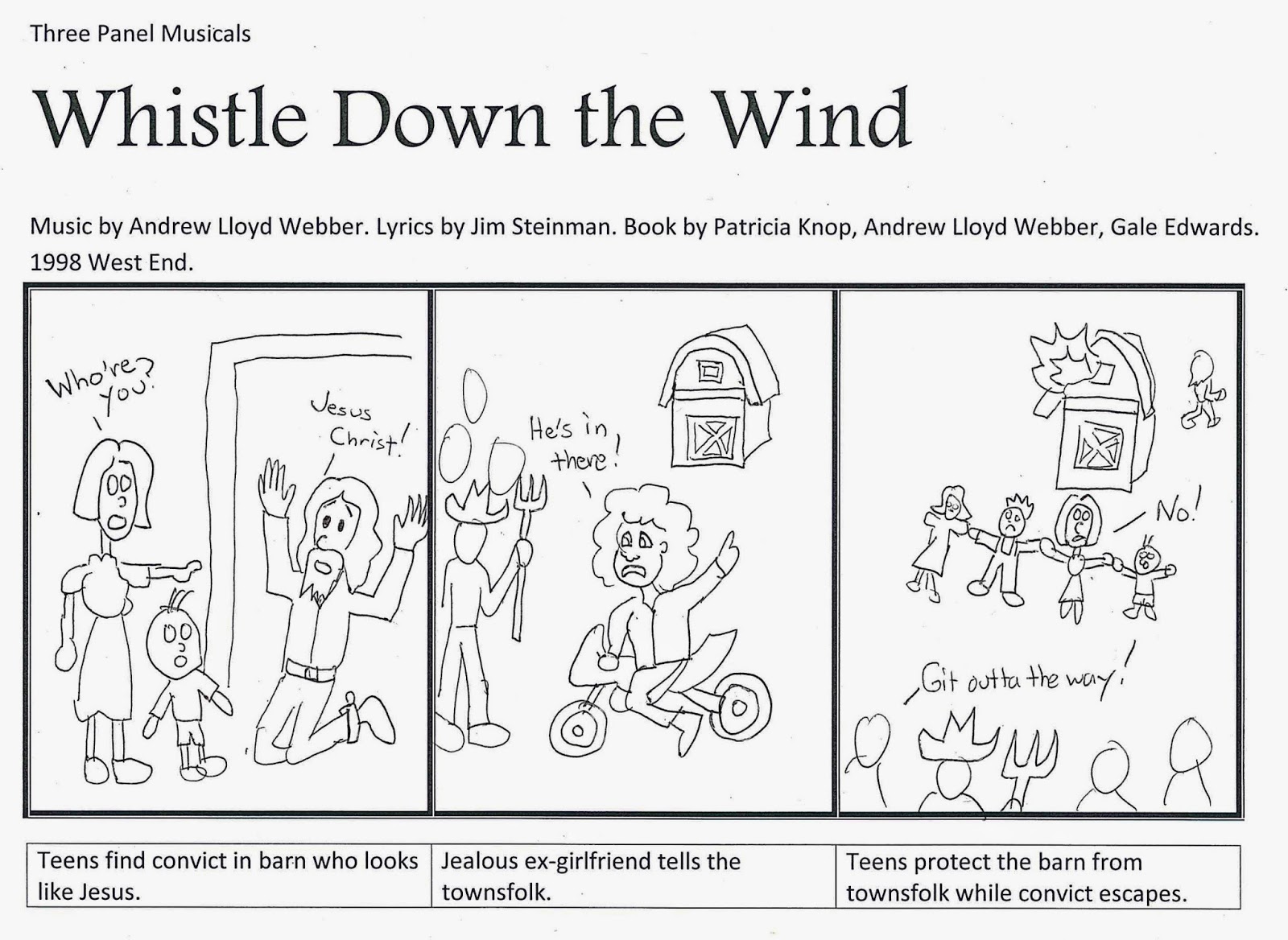 Three Panel Musicals Whistle Down the Wind