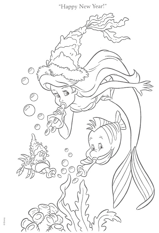 Dibujos para colorear - Princesas Disney (Navidad) title=