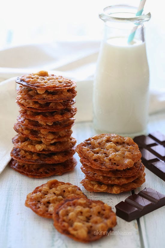 White Chocolate Oatmeal Lace Cookies Skinnytaste