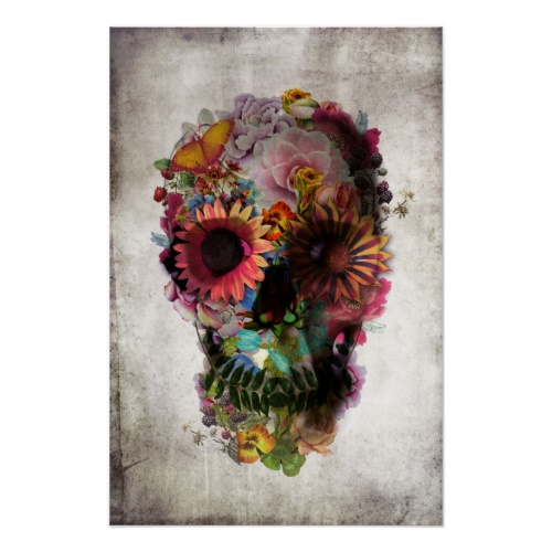 Floral Skull Poster
