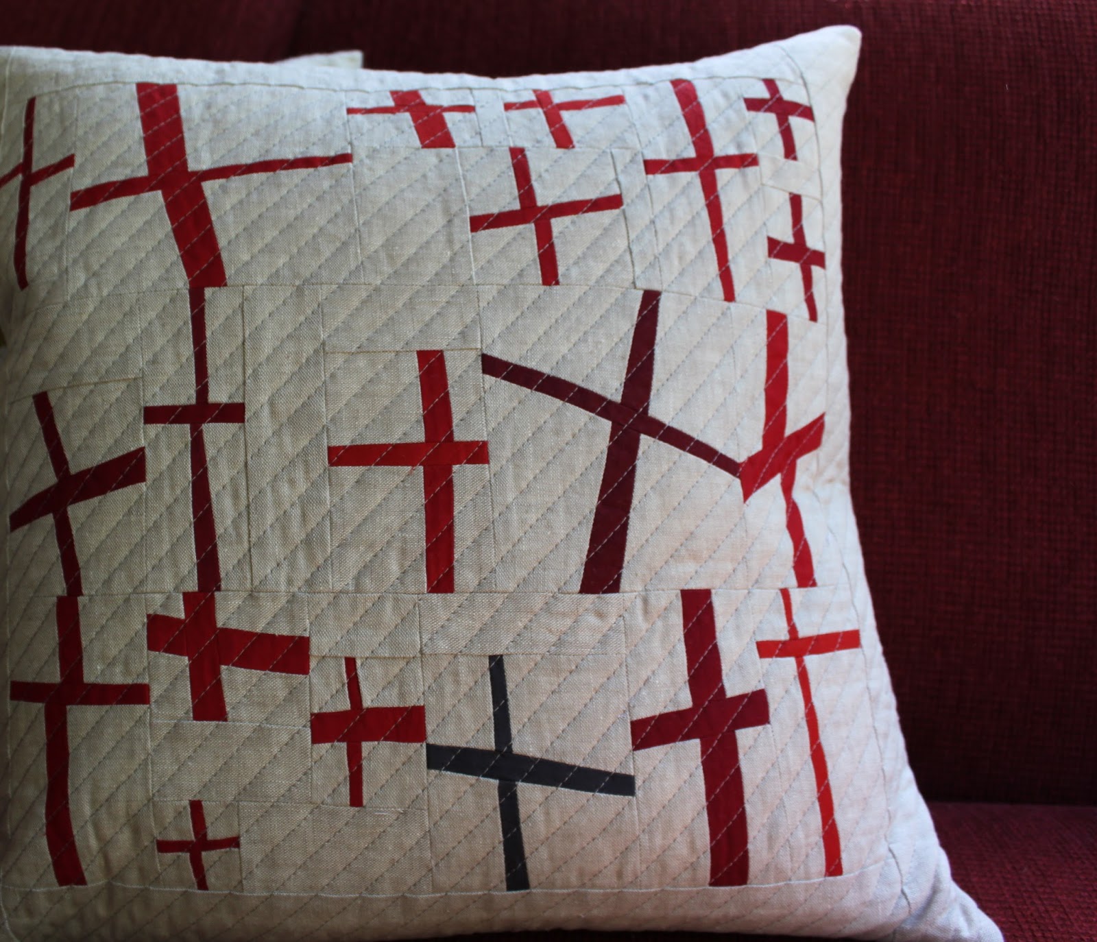 Lollyquiltz Red Cross Pillow