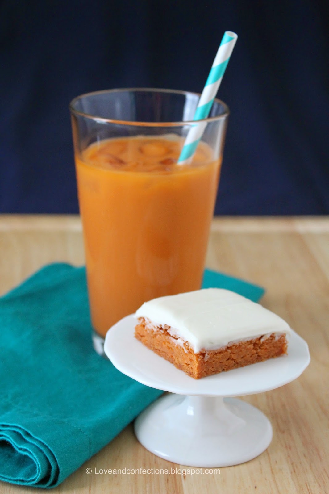 Love and Confections Thai Tea Blondies with Sweetened Condensed Milk