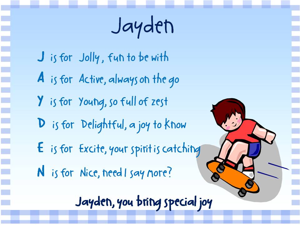 Acrostic Name Poems For Boys Acrostic Name Poem For BoysLetter J