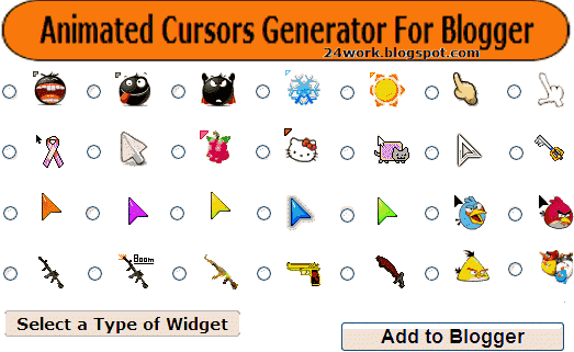 cursor, cursor pointer, cursors, mouse cursor, Totally Free Cursors, Myspace Cursors, Animated Cursors  Widget Generator For Blogger