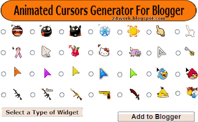 cursor, cursor pointer, cursors, mouse cursor, Totally Free Cursors, Myspace Cursors, Animated Cursors  Widget Generator For Blogger